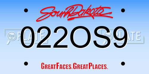 022OS9 South Dakota License Plate