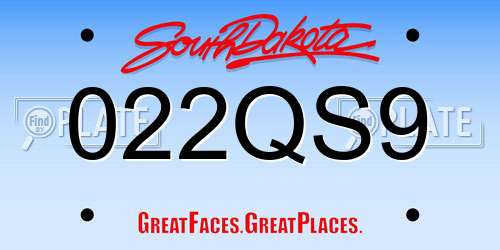022QS9 South Dakota License Plate