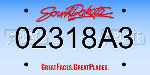02318A3 South Dakota License Plate