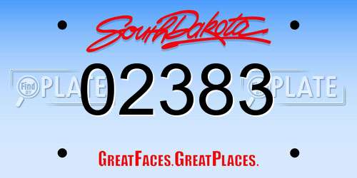02383 South Dakota License Plate