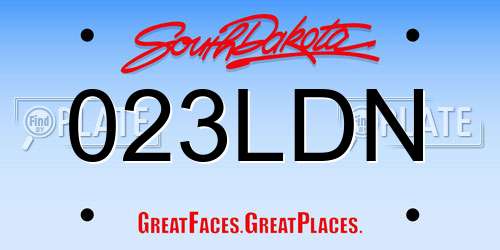 023LDN South Dakota License Plate