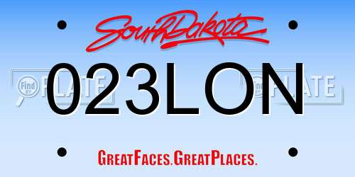 023LON South Dakota License Plate
