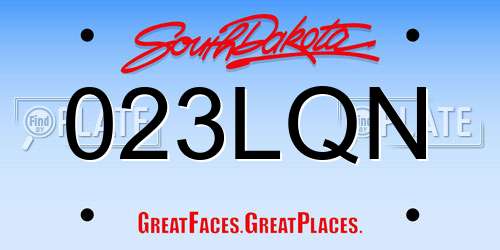 023LQN South Dakota License Plate