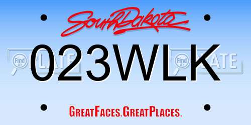 023WLK South Dakota License Plate