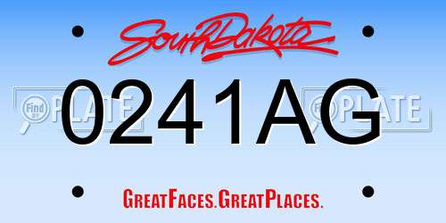 0241AG South Dakota License Plate