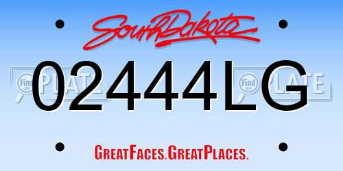 02444LG South Dakota License Plate
