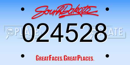 024528 South Dakota License Plate