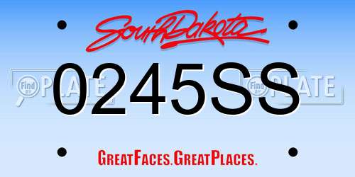 0245SS South Dakota License Plate