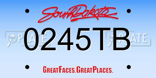 0245TB South Dakota License Plate