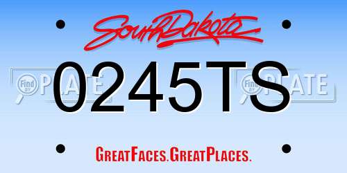 0245TS South Dakota License Plate