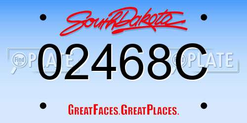 02468C South Dakota License Plate