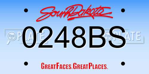 0248BS South Dakota License Plate