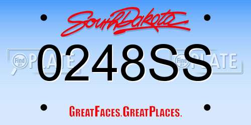 0248SS South Dakota License Plate
