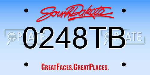 0248TB South Dakota License Plate