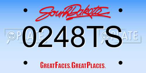 0248TS South Dakota License Plate