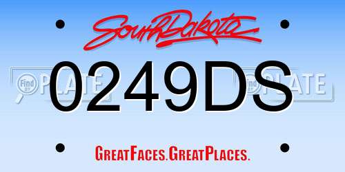 0249DS South Dakota License Plate
