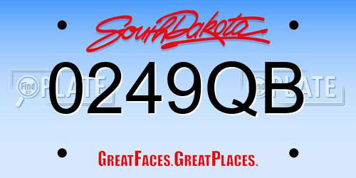 0249QB South Dakota License Plate