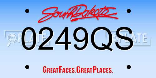 0249QS South Dakota License Plate