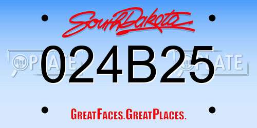 024B25 South Dakota License Plate