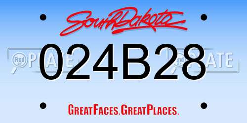 024B28 South Dakota License Plate
