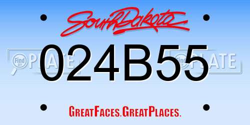 024B55 South Dakota License Plate