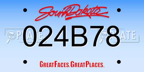 024B78 South Dakota License Plate