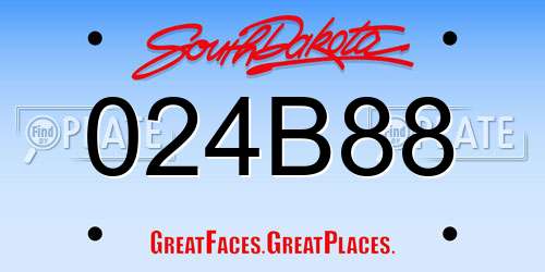 024B88 South Dakota License Plate