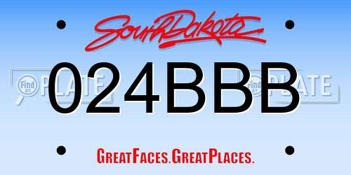 024BBB South Dakota License Plate