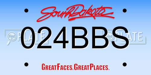 024BBS South Dakota License Plate