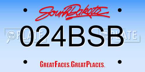 024BSB South Dakota License Plate