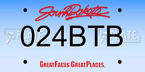 024BTB South Dakota License Plate