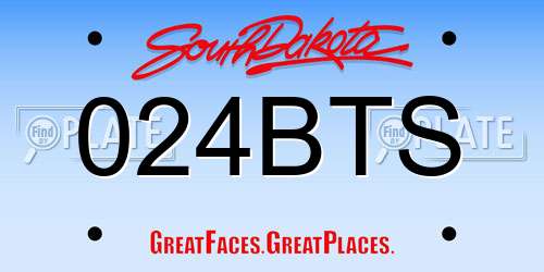 024BTS South Dakota License Plate