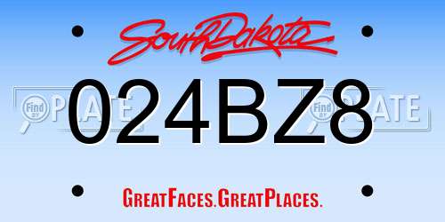 024BZ8 South Dakota License Plate