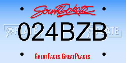 024BZB South Dakota License Plate