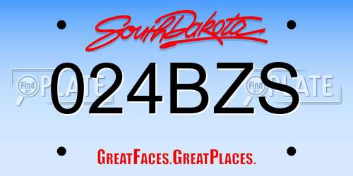 024BZS South Dakota License Plate