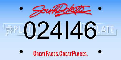024I46 South Dakota License Plate