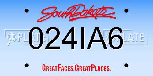 024IA6 South Dakota License Plate