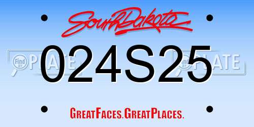 024S25 South Dakota License Plate
