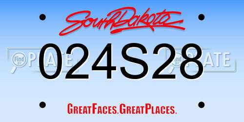 024S28 South Dakota License Plate