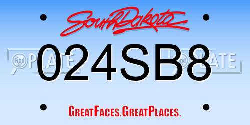 024SB8 South Dakota License Plate