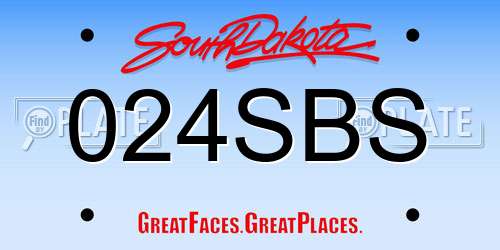 024SBS South Dakota License Plate