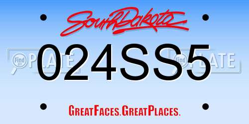 024SS5 South Dakota License Plate