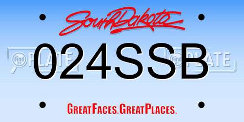 024SSB South Dakota License Plate