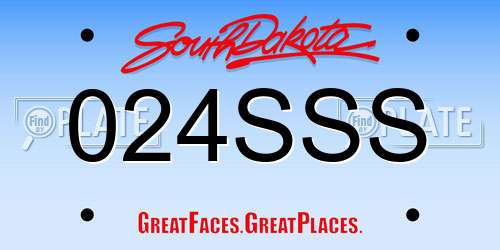 024SSS South Dakota License Plate