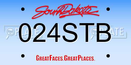 024STB South Dakota License Plate