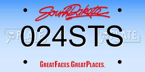 024STS South Dakota License Plate