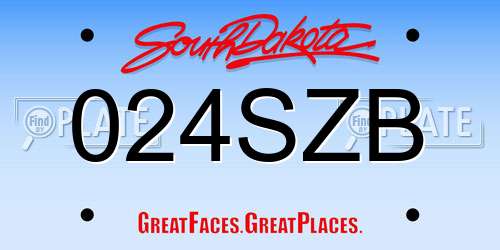 024SZB South Dakota License Plate