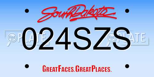 024SZS South Dakota License Plate