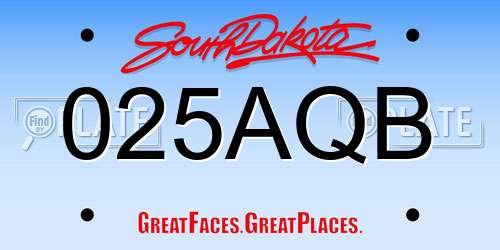 025AQB South Dakota License Plate