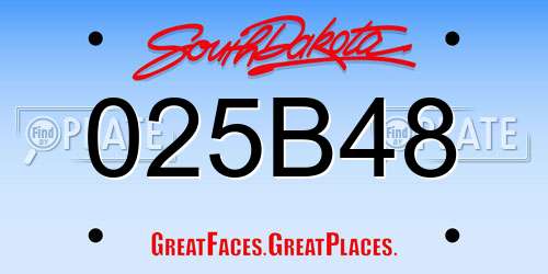 025B48 South Dakota License Plate